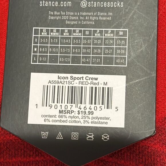 STANCE UNISEX PERFORMANCE SPORT MID CUSHION CREW HEIGHT FEEL 360 w/INFIKNIT NWT - Picture 4 of 4